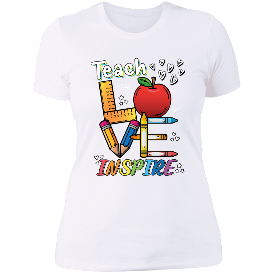 TEACH LOVE INSPIRE LADIES BOYFRIEND T-SHIRT