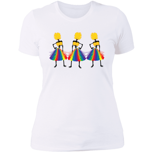 POSING SKELETONS LADIES BOYFRIEND T-SHIRT- HALLOWEEN PARTY SHIRT - SPOOKY SEASON SHIRT