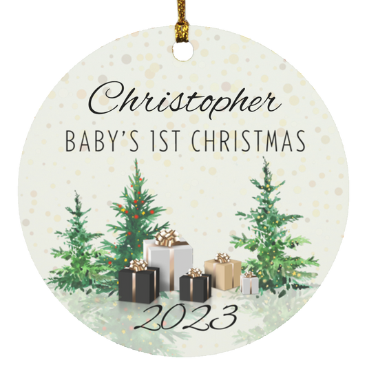 BABY'S 1ST CHRISTMAS ORNAMENT - PERSONALIZE WITH NAME