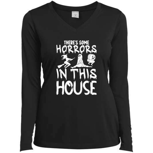 THERE'S SOME HORRORS IN THIS HOUSE LONG SLEEVE V-NECK T-SHIRT