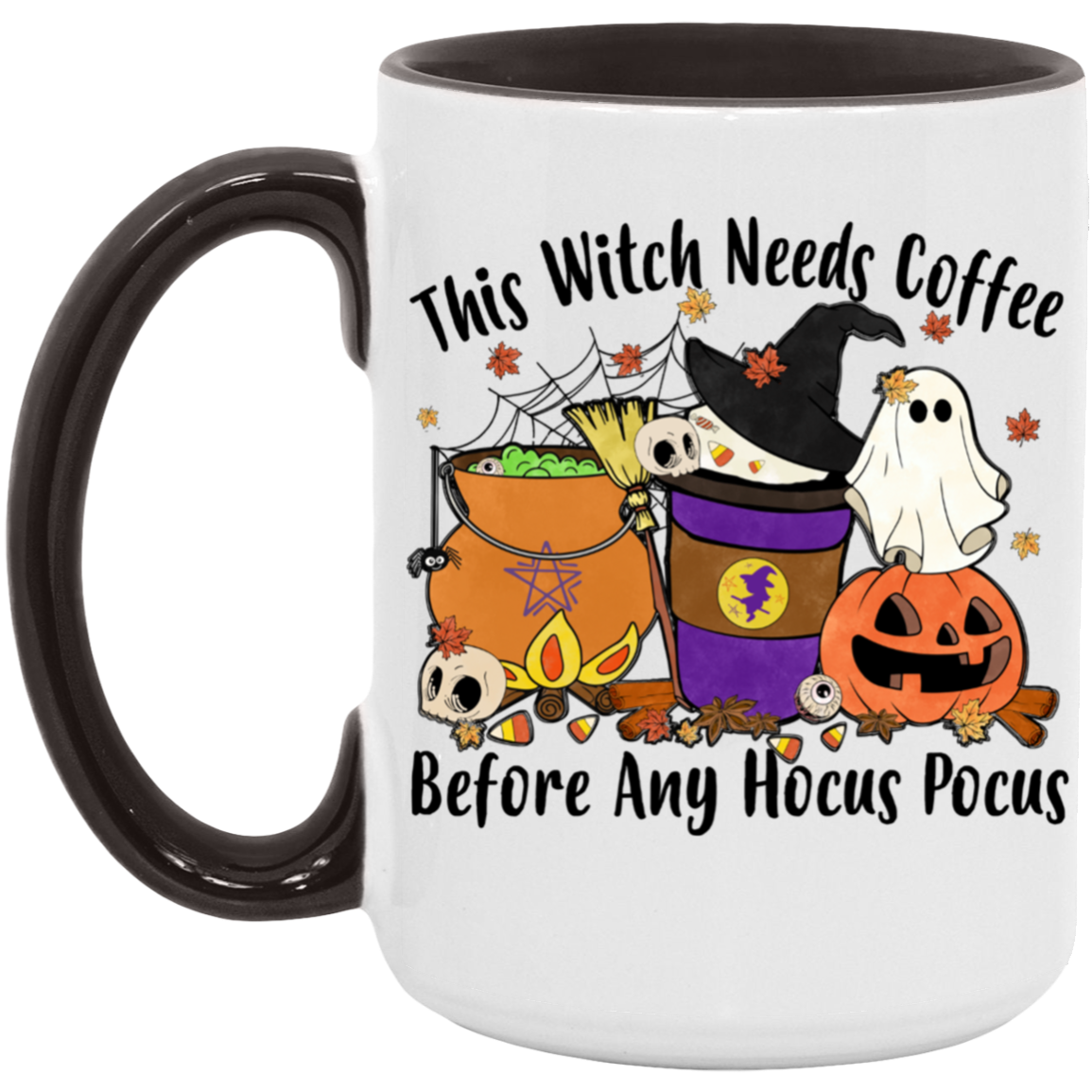 THIS WITCH NEEDS COFFEE 15oz. ACCENT MUG