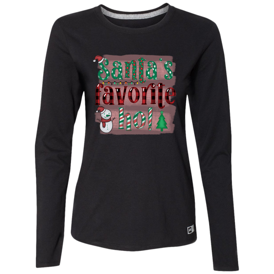 SANTA'S FAVORITE HO! LADIES ESSENTIAL DRI-POWER T-SHIRT
