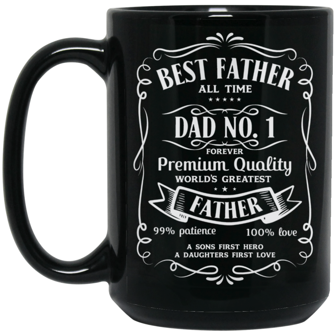 BEST FATHER ALL TIME 15 oz. BLACK MUG