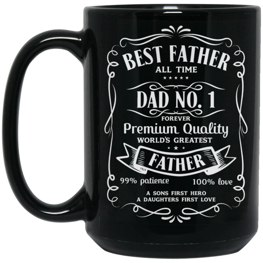 BEST FATHER ALL TIME 15 oz. BLACK MUG