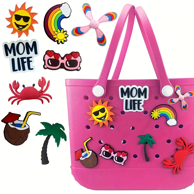 Boggs Beach Tote Cartoon Charm Inserts