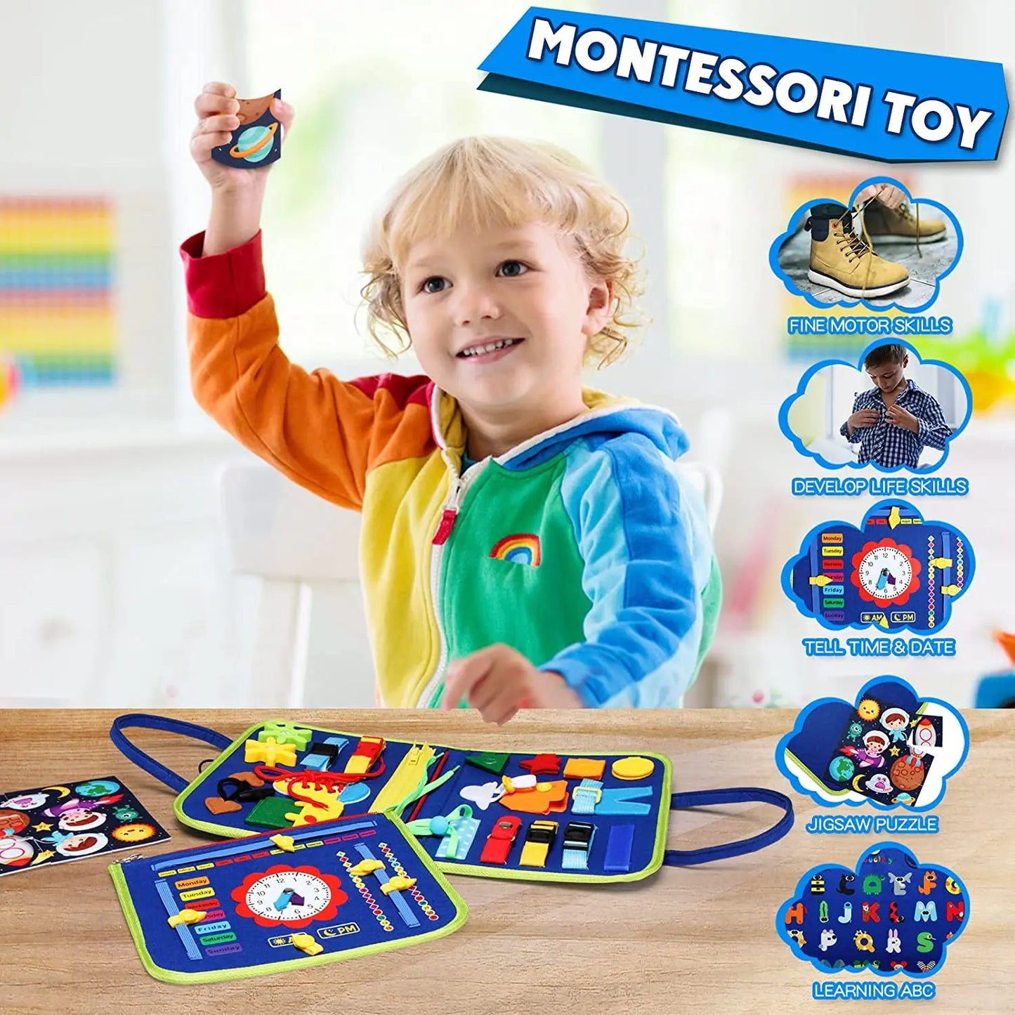 BUSYBoard MONTESSORI TOYS FOR TODDLERS