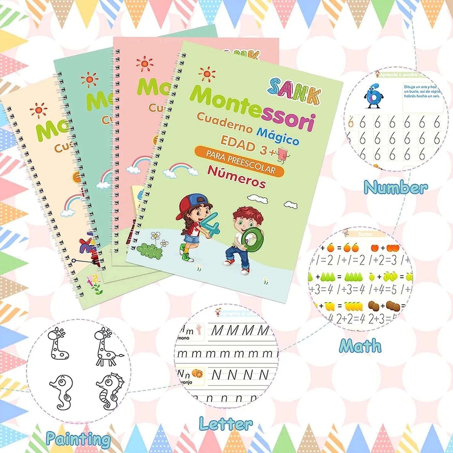 TRACE & LEARN™ MONTESSORI-INSPIRED REUSABLE WORKBOOK SET