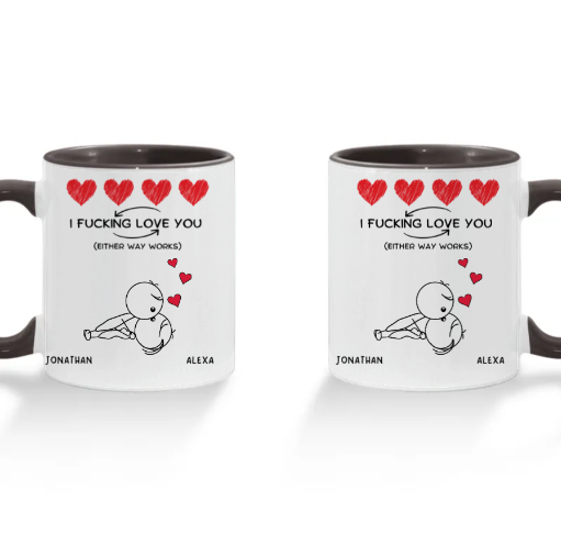 FUNNY PERSONALIZED COLOR CHANGING ACCENT MUG - Valentine's Day Gifts For Her, Him