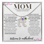 TO AN AMAZING NEW MOM ENGRAVED BABY FEET WITH BIRTHSTONE NECKLACE