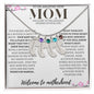 TO AN AMAZING NEW MOM ENGRAVED BABY FEET WITH BIRTHSTONE NECKLACE