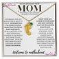 TO AN AMAZING NEW MOM ENGRAVED BABY FEET WITH BIRTHSTONE NECKLACE
