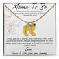 MAMA TO BE - I MAY JUST BE A BUMP ENGRAVED BABY FEET WITH BIRTHSTONES NECKLACE