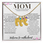 TO AN AMAZING NEW MOM ENGRAVED BABY FEET WITH BIRTHSTONE NECKLACE