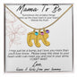 MAMA TO BE - I MAY JUST BE A BUMP ENGRAVED BABY FEET WITH BIRTHSTONES NECKLACE