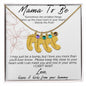 MAMA TO BE - I MAY JUST BE A BUMP ENGRAVED BABY FEET WITH BIRTHSTONES NECKLACE