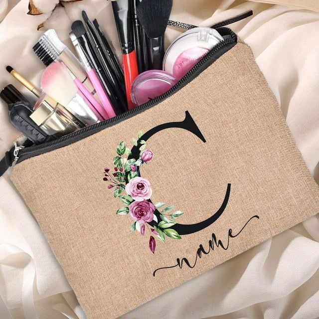 PERSONALIZED COSMETIC BAG - BRIDESMAID CLUTCH - BACHELORETTE PARTY GIFT