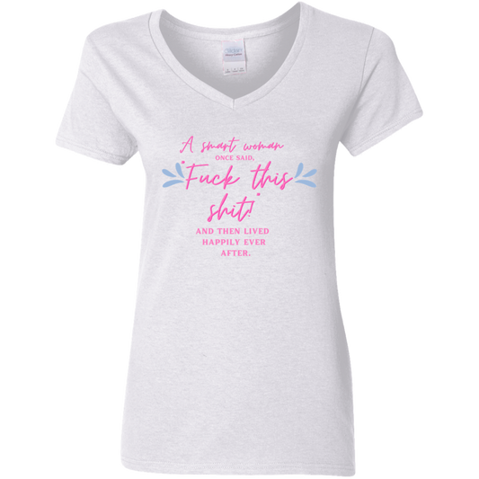 SMART WOMAN'S V-NECK T-SHIRT