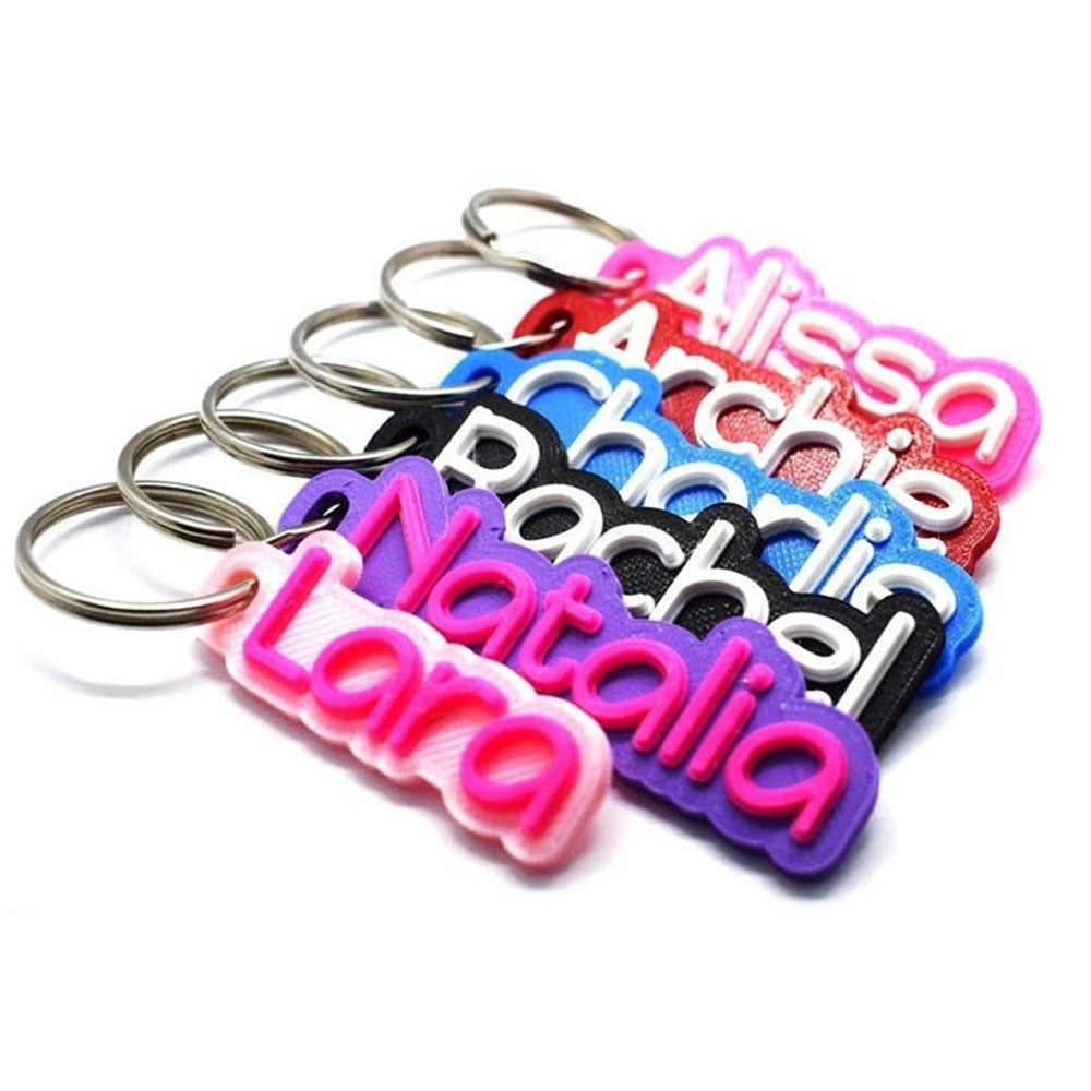 PERSONALIZED SCULPTURE ACRYLIC KEYCHAIN NAME TAG - SCHOOL BAG TAG - BACKPACK TAG - PERSONAL ITEM TAG