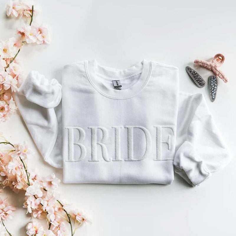 FUTURE MRS. EMBOSSED BRIDE SWEATSHIRT,  ENGAGEMENT GIFT,  BRIDAL SWEATSHIRT, NEW FUTURE MRS SWEATSHIRT