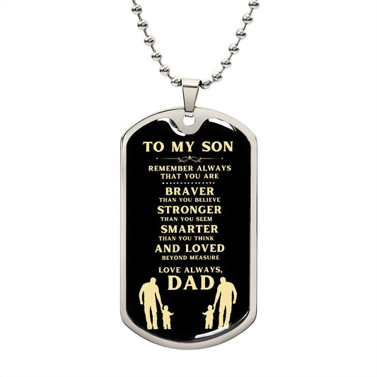 TO MY SON DOG TAG