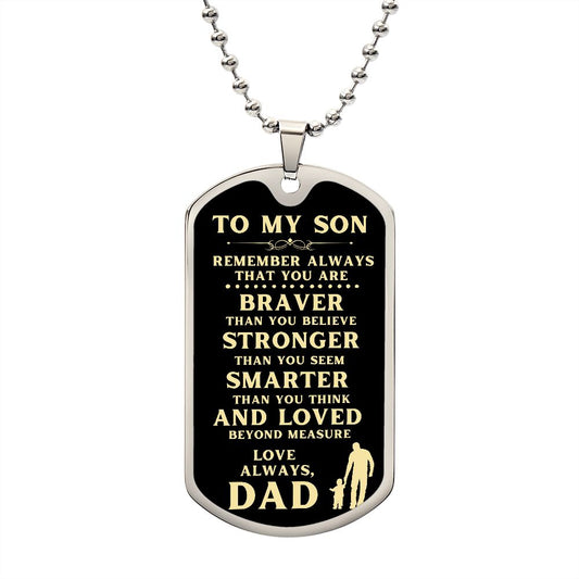 TO MY SON DOGTAG