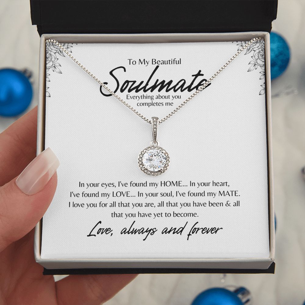 TO MY BEAUTIFUL SOULMATE ETERNAL HOPE NECKLACE, WIFE, GIRLFRIEND.