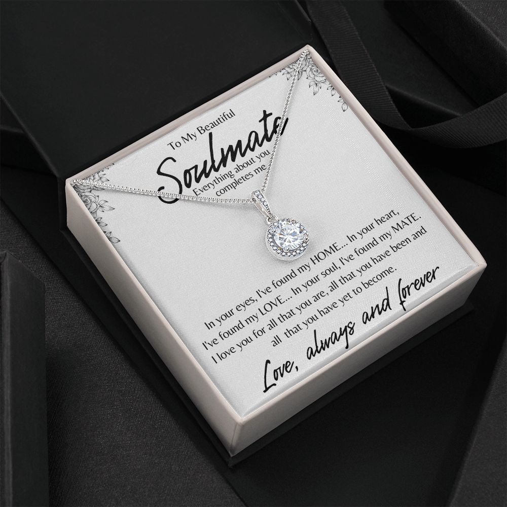 TO MY BEAUTIFUL SOULMATE ETERNAL HOPE NECKLACE, WIFE, GIRLFRIEND