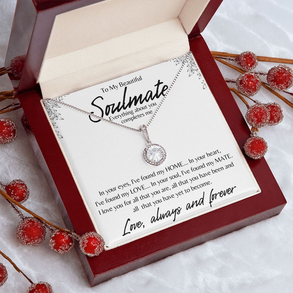 TO MY BEAUTIFUL SOULMATE ETERNAL HOPE NECKLACE, WIFE, GIRLFRIEND