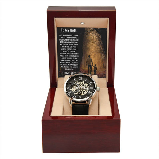 TO MY DAD, MEN'S OPENWORK WATCH, BIRTHDAY GIFT, FATHER'S DAY GIFT, CHRISTMAS GIFT