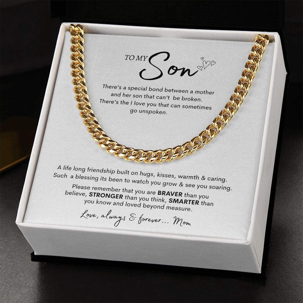 TO MY SON CUBAN LINK CHAIN, BIRTHDAY GIFT, CHRISTMAS GIFT