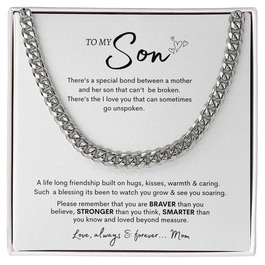 TO MY SON CUBAN LINK CHAIN, BIRTHDAY GIFT, CHRISTMAS GIFT
