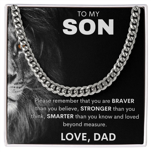 TO MY SON CUBAN LINK NECKLACE, SON BIRTHDAY GIFT, SON CHRISTMAS GIFT