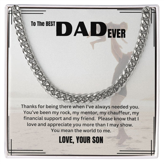 DAD CUBAN LINK NECKLACE, DAD'S BIRTHDAY, FATHER'S DAY GIFT