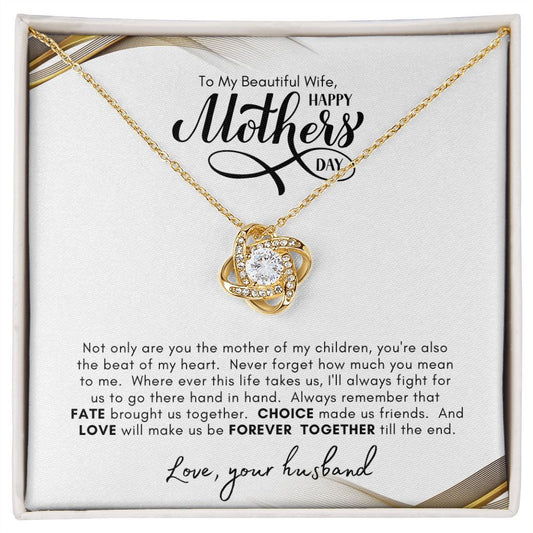 TO MY WIFE MOTHER'S DAY LOVE KNOT NECKLACE
