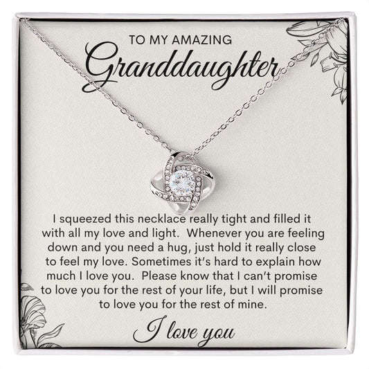 TO MY AMAZING GRANDDAUGHTER LOVE KNOT NECKLACE, BIRTHDAY GIFT, CHRISTMAS GIFT