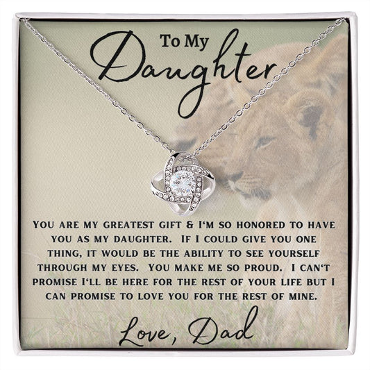 TO MY DAUGHTER LOVE KNOT NECKLACE