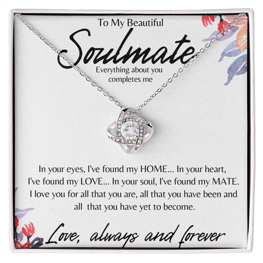 SOULMATE LOVE KNOT NECKLACE FOR WIFE, GIRLFRIEND