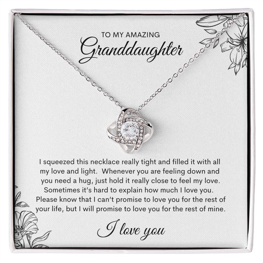TO MY AMAZING GRANDDAUGHTER LOVE KNOT NECKLACE, BIRTHDAY GIFT, CHRISTMAS GIFT