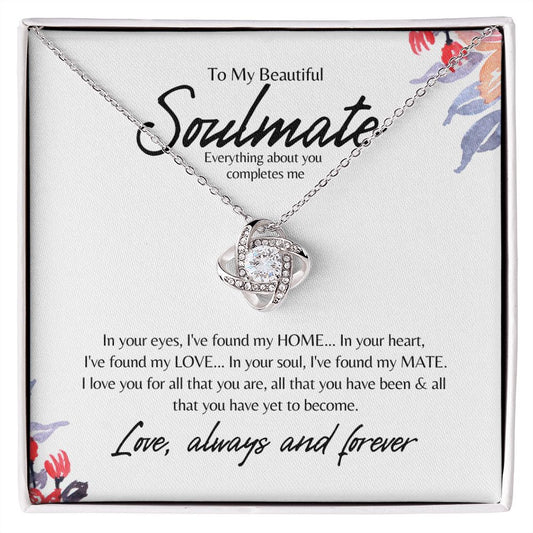 SOULMATE LOVE KNOT NECKLACE, FOR WIFE, GIRLFRIEND.