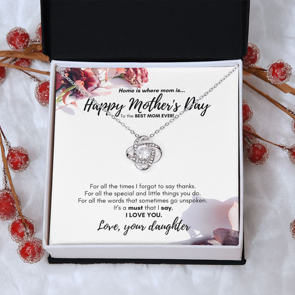 MOTHER'S DAY LOVE KNOT NECKLACE FROM DAUGHTER