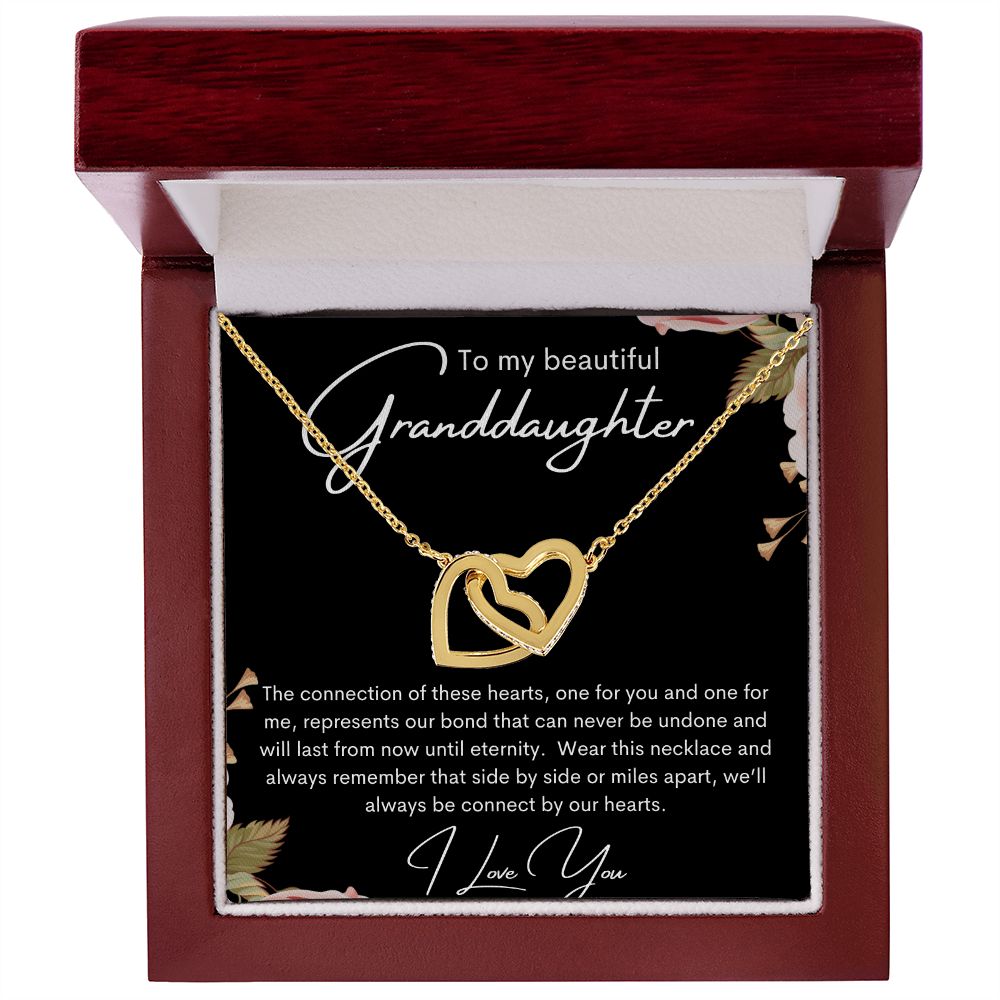 TO MY BEAUTIFUL GRANDDAUGHTER INTERLOCKING HEARTS NECKLACE