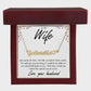 TO MY WIFE NAME NECKLACE & HEART W/MC, BIRTHDAY GIFT, VALENTINE'S GIFT, CHRISTMAS GIFT - Personalize w/name