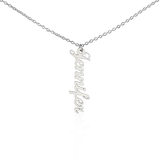 To My Fiancée Vertical Name Necklace