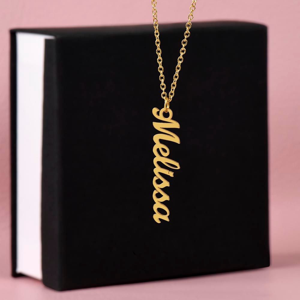 To My Fiancée Vertical Name Necklace