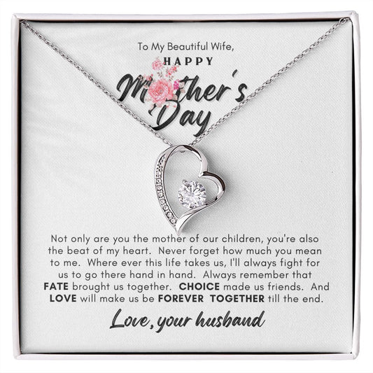 TO MY WIFE MOTHER'S DAY FOREVER LOVE NECKLACE
