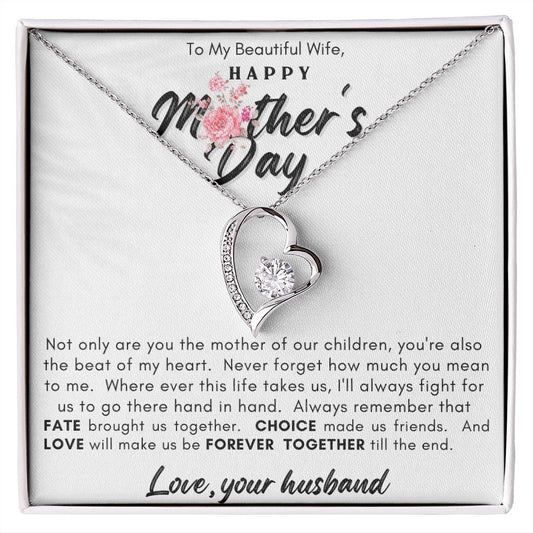 TO MY BEAUTIFUL WIFE MOTHER'S DAY FOREVER NECKLACE