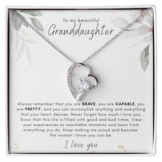 TO MY GRANDDAUGHTER FOREVER LOVE NECKLACE, BIRTHDAY GIFT, CHRISTMAS GIFT, GRADUATION GIFT